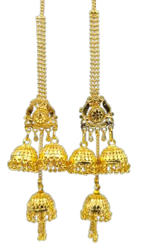 Handmade Multilayer Gold Earrings | One Gram Gold Plated Wedding Chandelier Earrings Attractive Sister