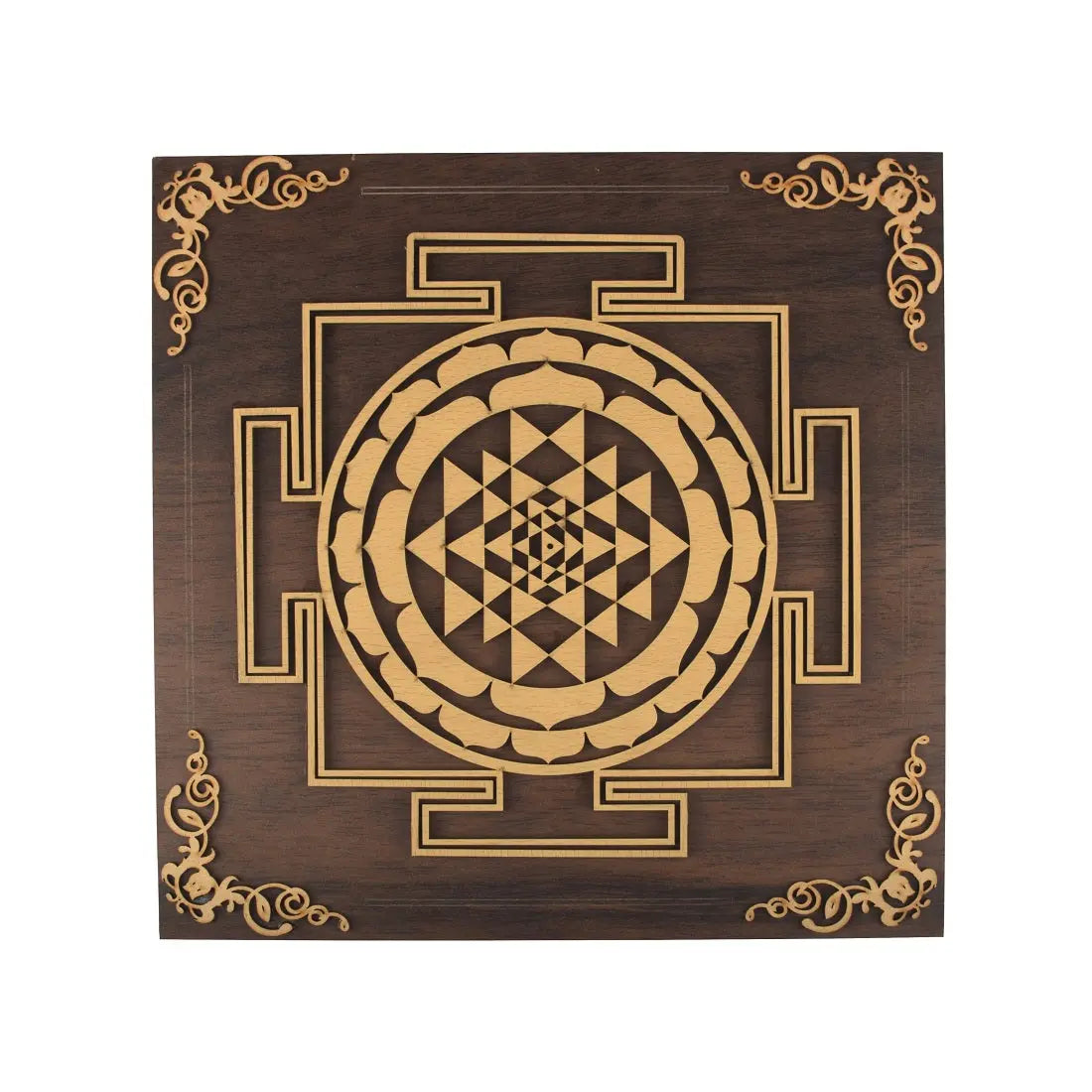 Boho Wooden Sri Yantra Mandala Art for Wall Decor Attractive Sister