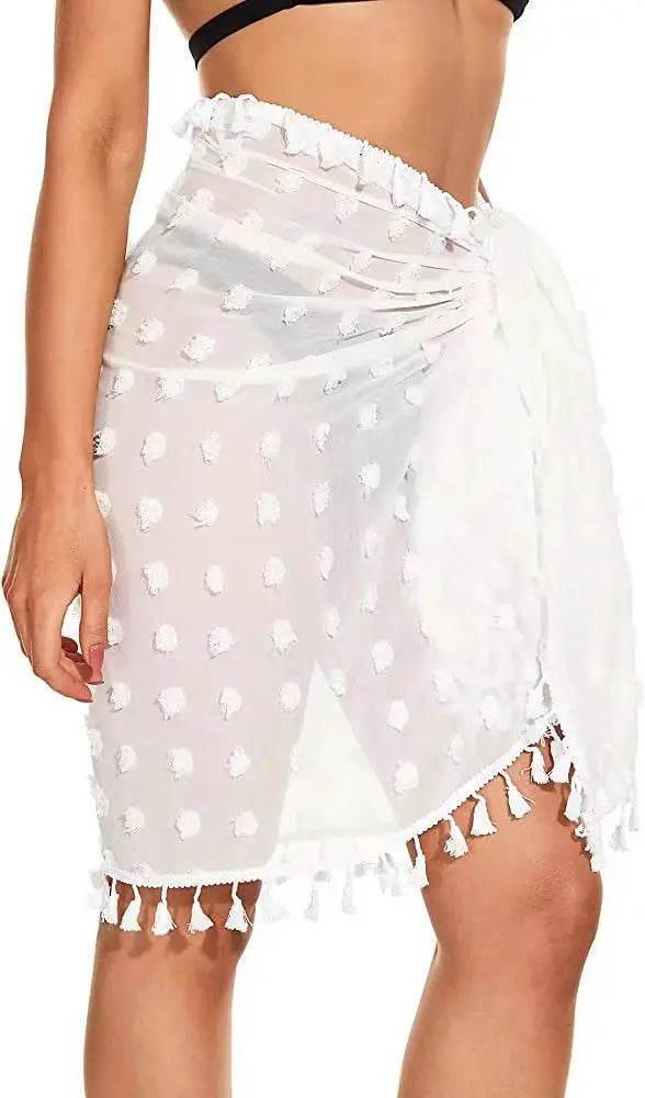 One-piece Irregular Multi-functional Shawl Bikini Blouse Tassel Stitching Beach Skirt CJ