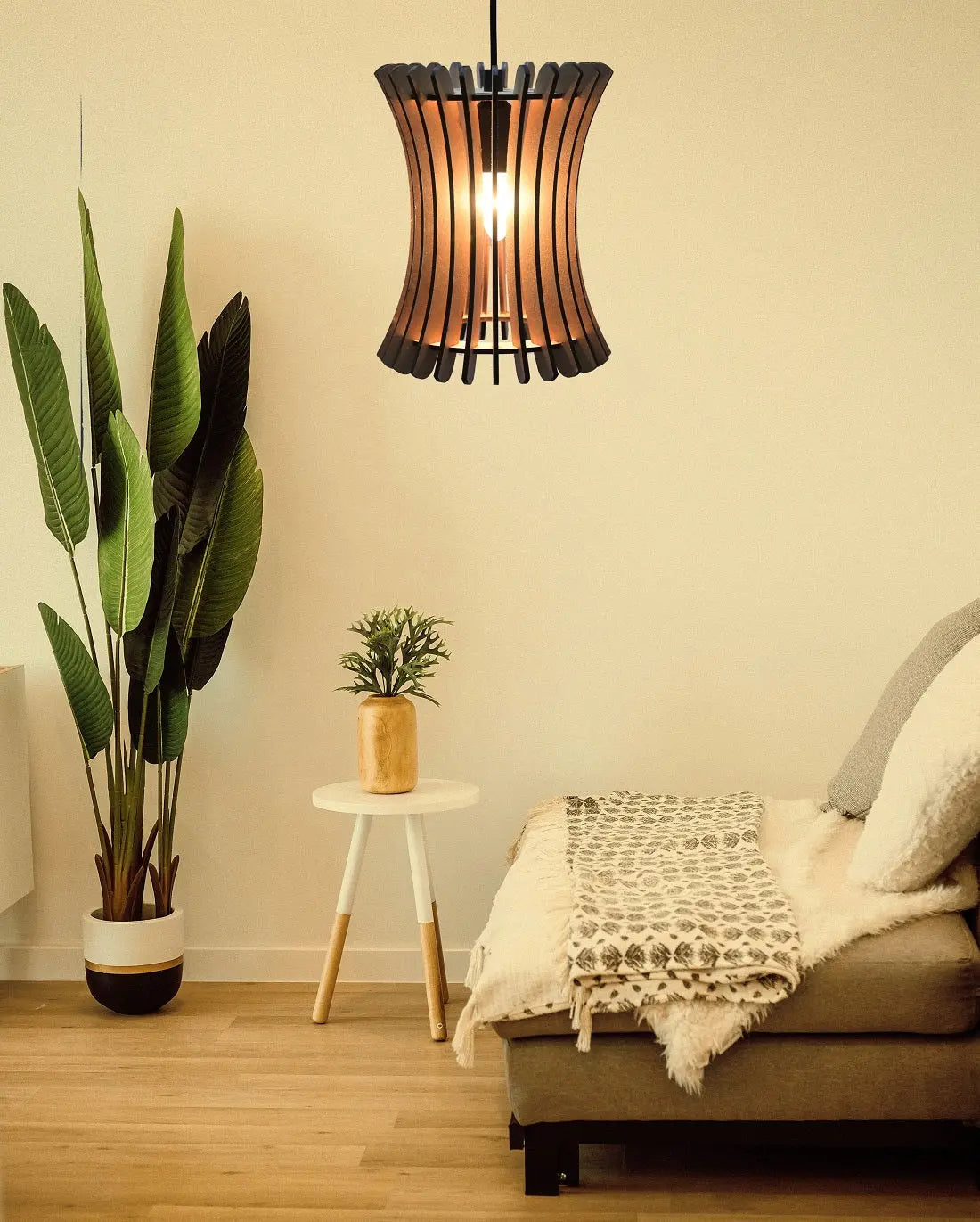Handcrafted Rattan Hanging Lamp – Boho Cane Pendant Light for Living Room & Home Decor (108 cm or 20 cm) Attractive Sister