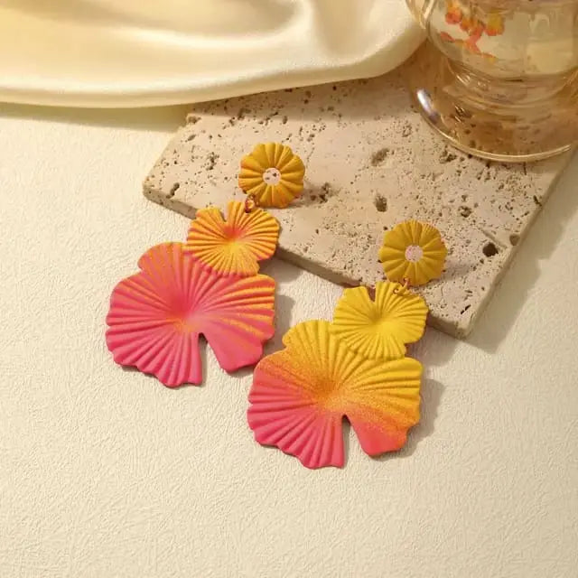 Bohemian Flower Earrings for Everyday Wear , Bold and Beautiful Statement Earrings Attractive Sister