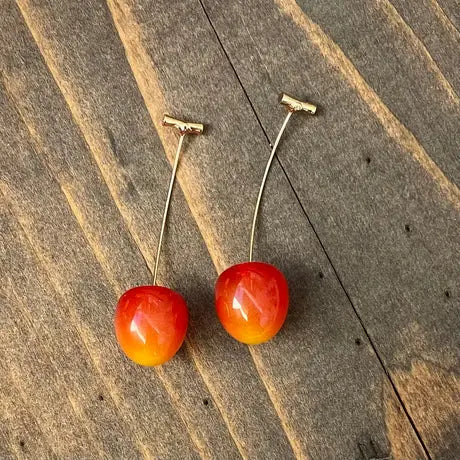 Stylish Cherry Earrings Cute and fun food-inspired theme Attractive Sister