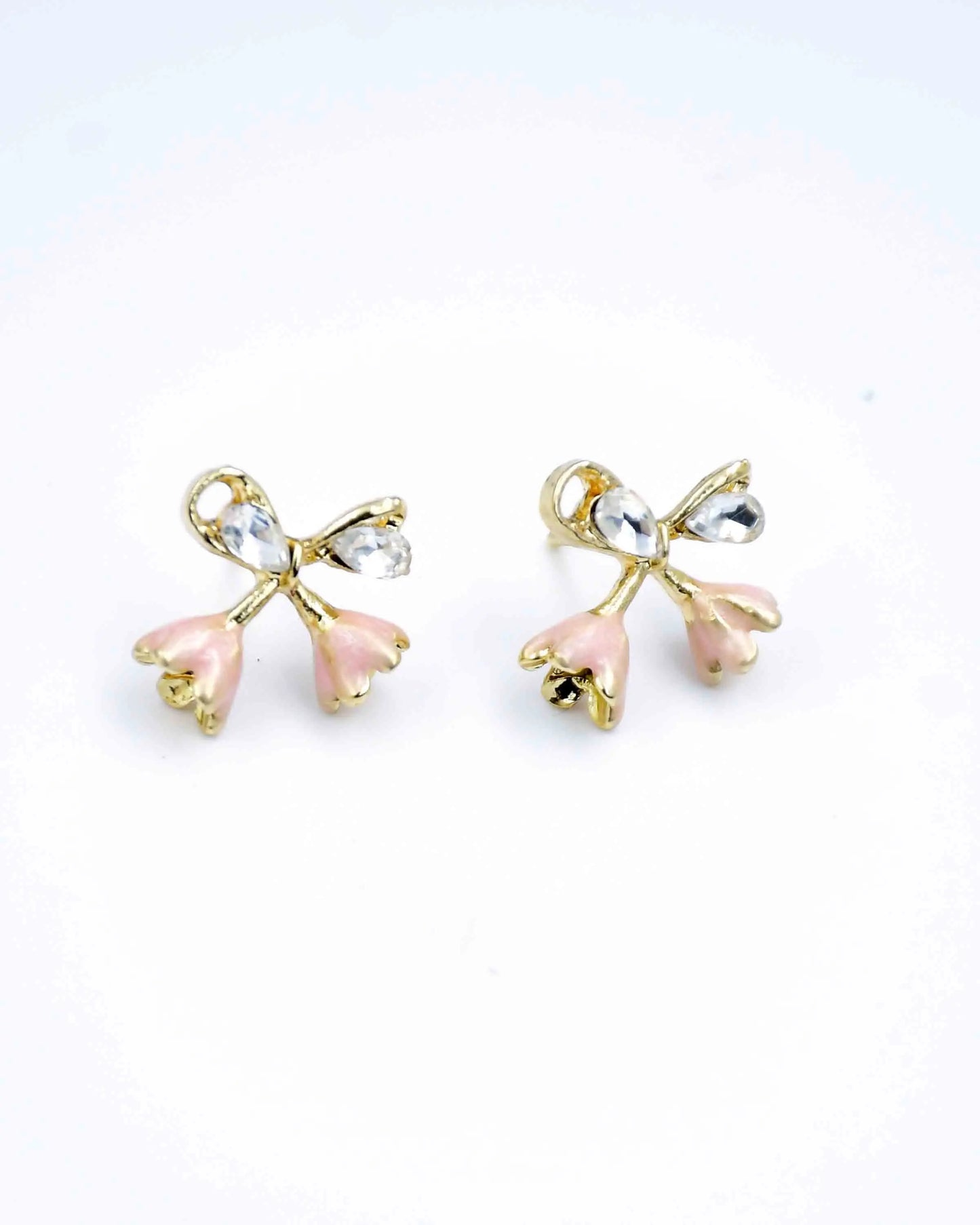 Bow Earrings with Rhinestones Attractive Sister