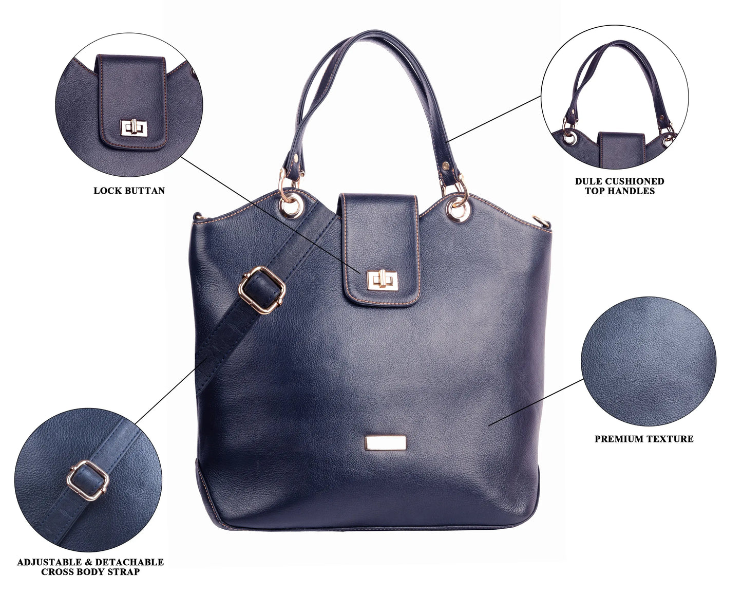 Italian Calfskin Leather Tote – Elegant & Functional Attractive Sister
