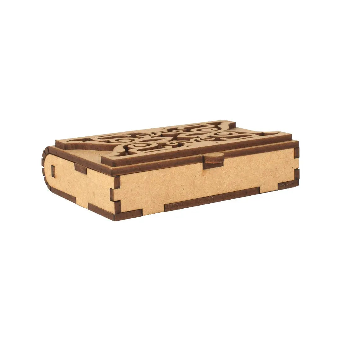 Wooden Pen Drive Organizer Box with Cover & Compartments – Elegant USB Storage Holder Attractive Sister