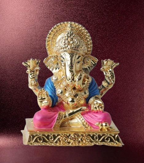 Gold Plated Ganpati Ji Statue Attractive Sister
