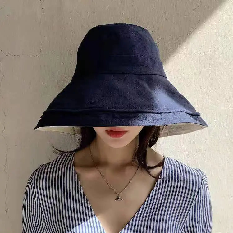 Women's Oversized Brim Shade New Peach Skin Bucket Hat CJ