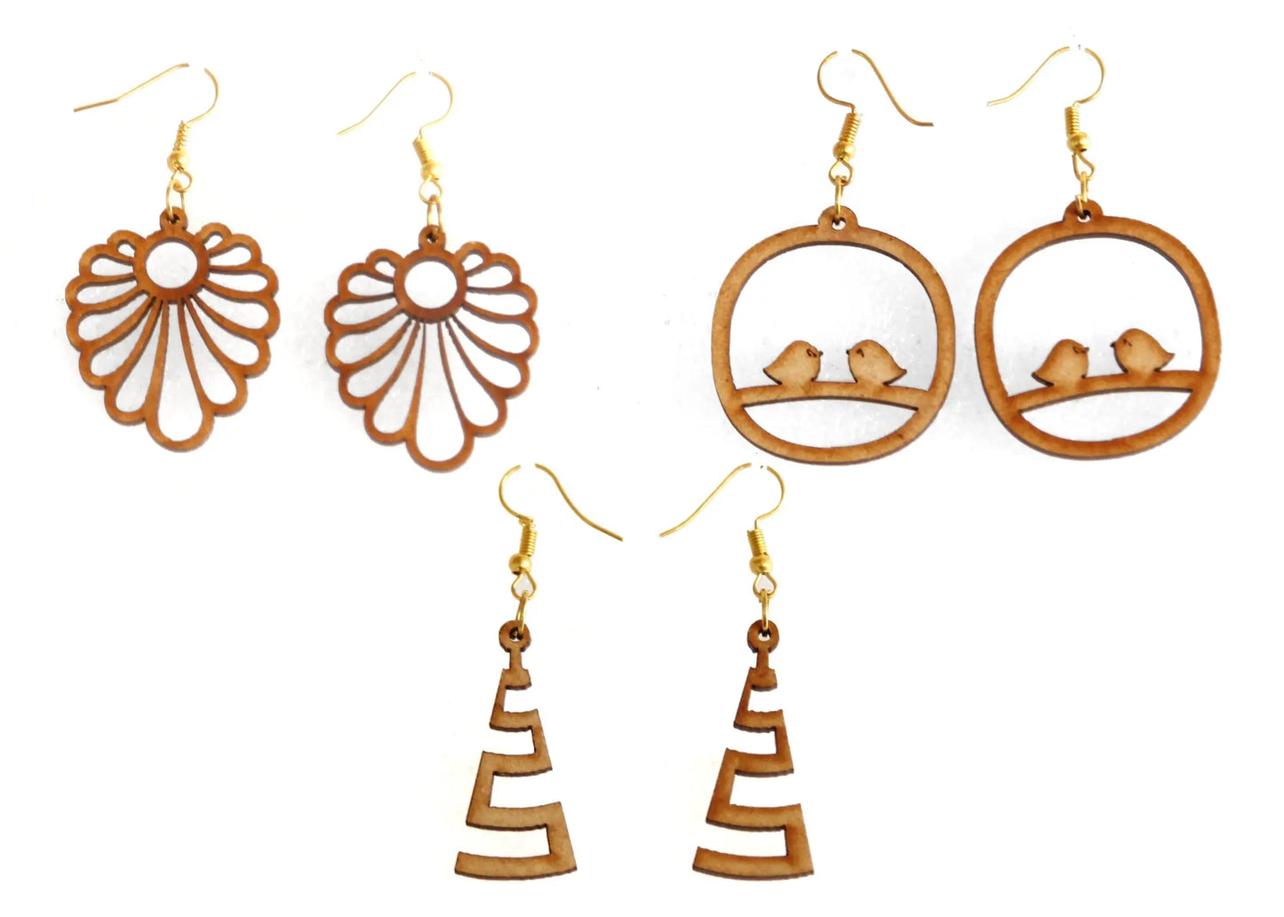 Handmade Wooden Earrings - Nature-Inspired and Unique Designs Attractive Sister