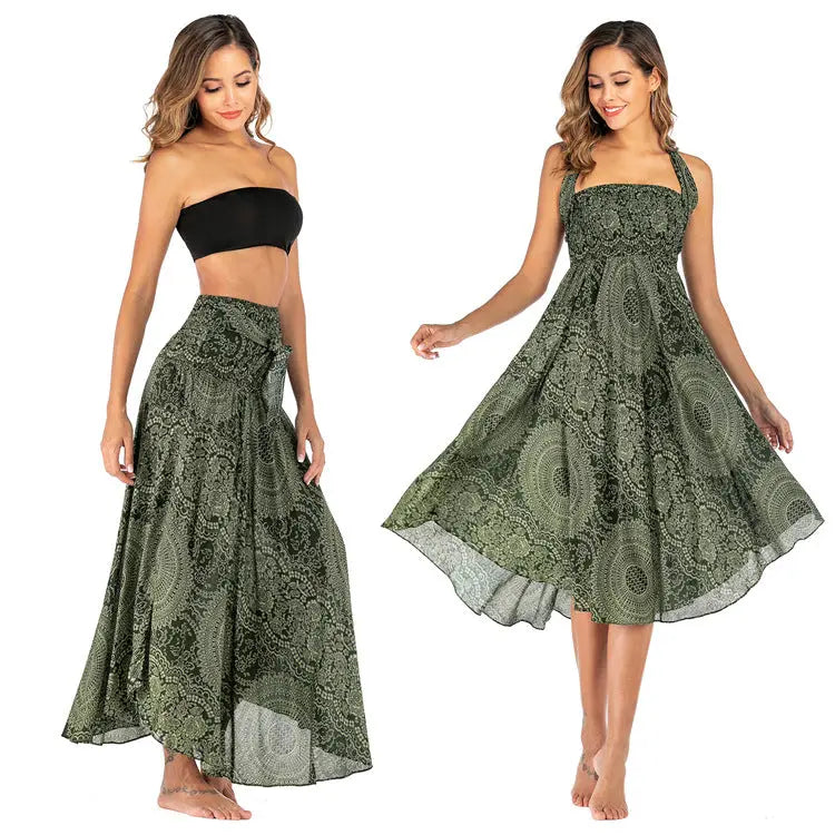 Ladies Fashion Two-Wear Swing Boho Skirt CJ