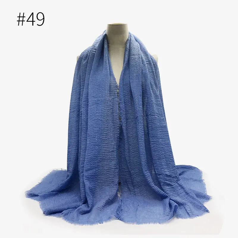 Bubble plain Scarf / cotton scarf fringes women soft solid hijab popular muffler shawls big Pashmina wrap hijab CJ
