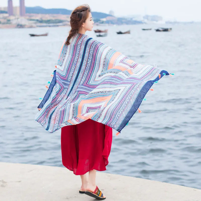 Cotton and linen scarf CJ