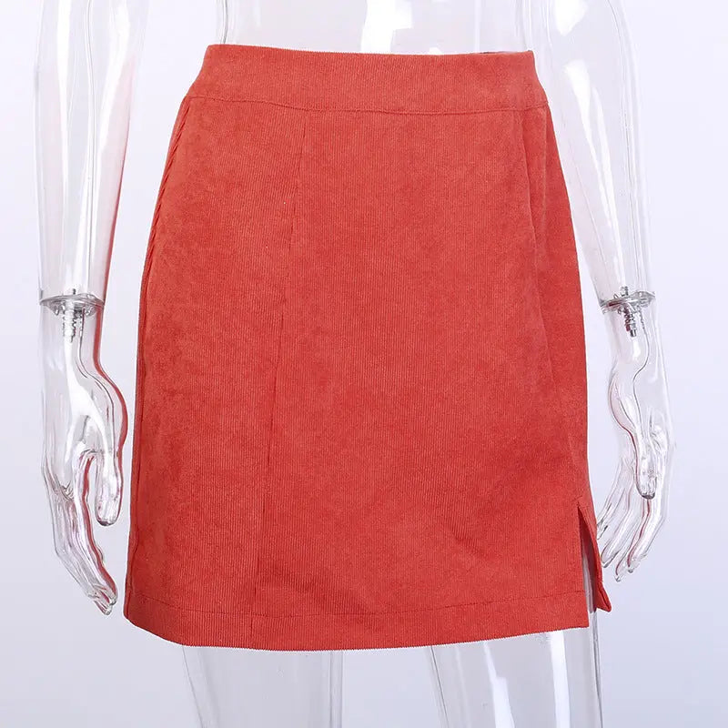 Corduroy split skirt CJ