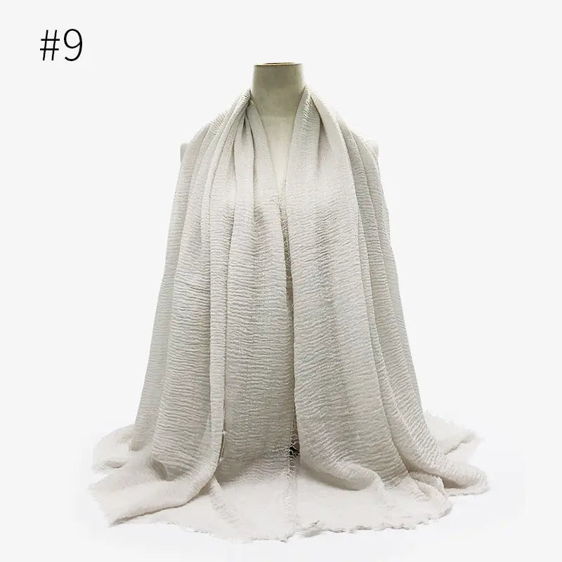 Bubble plain Scarf / cotton scarf fringes women soft solid hijab popular muffler shawls big Pashmina wrap hijab CJ