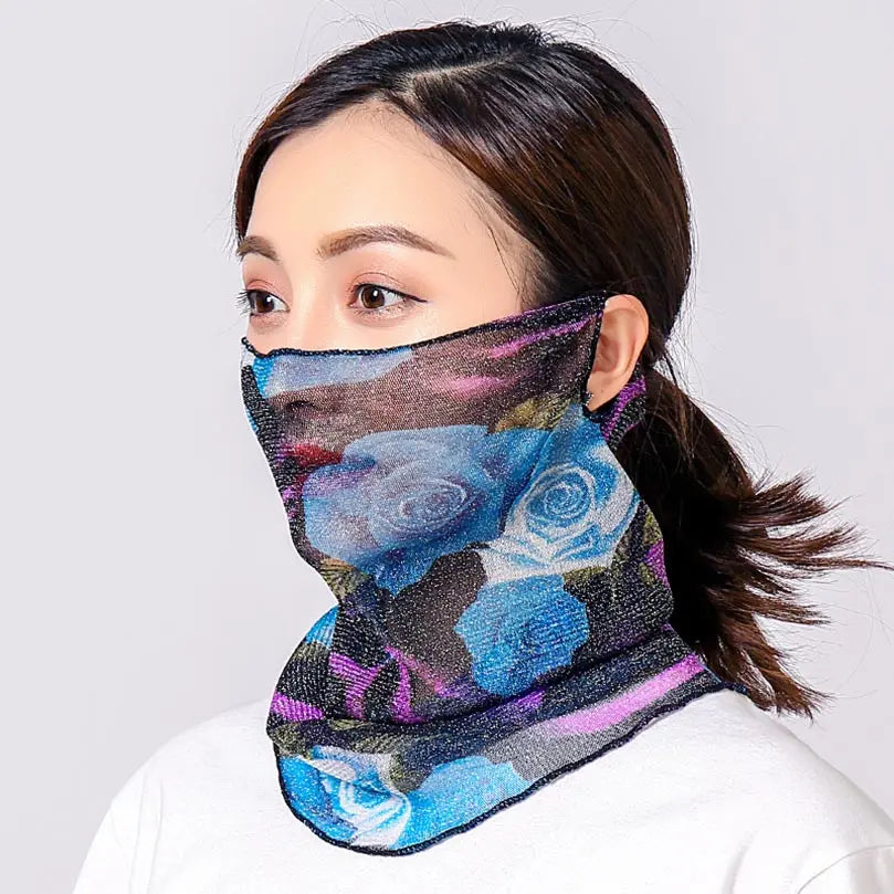 Thin mesh small silk scarf CJ
