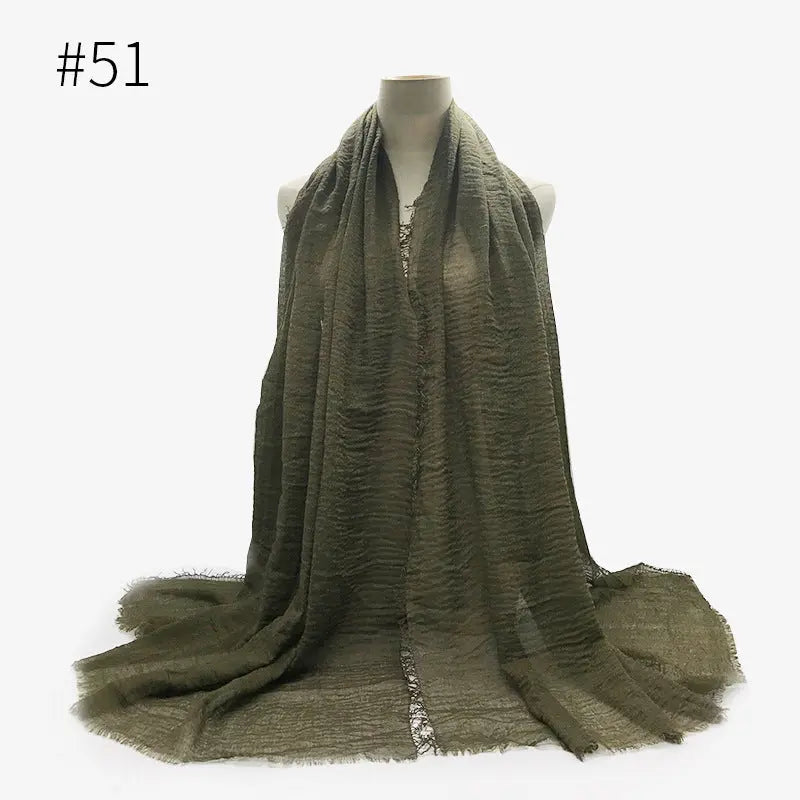 Bubble plain Scarf / cotton scarf fringes women soft solid hijab popular muffler shawls big Pashmina wrap hijab CJ