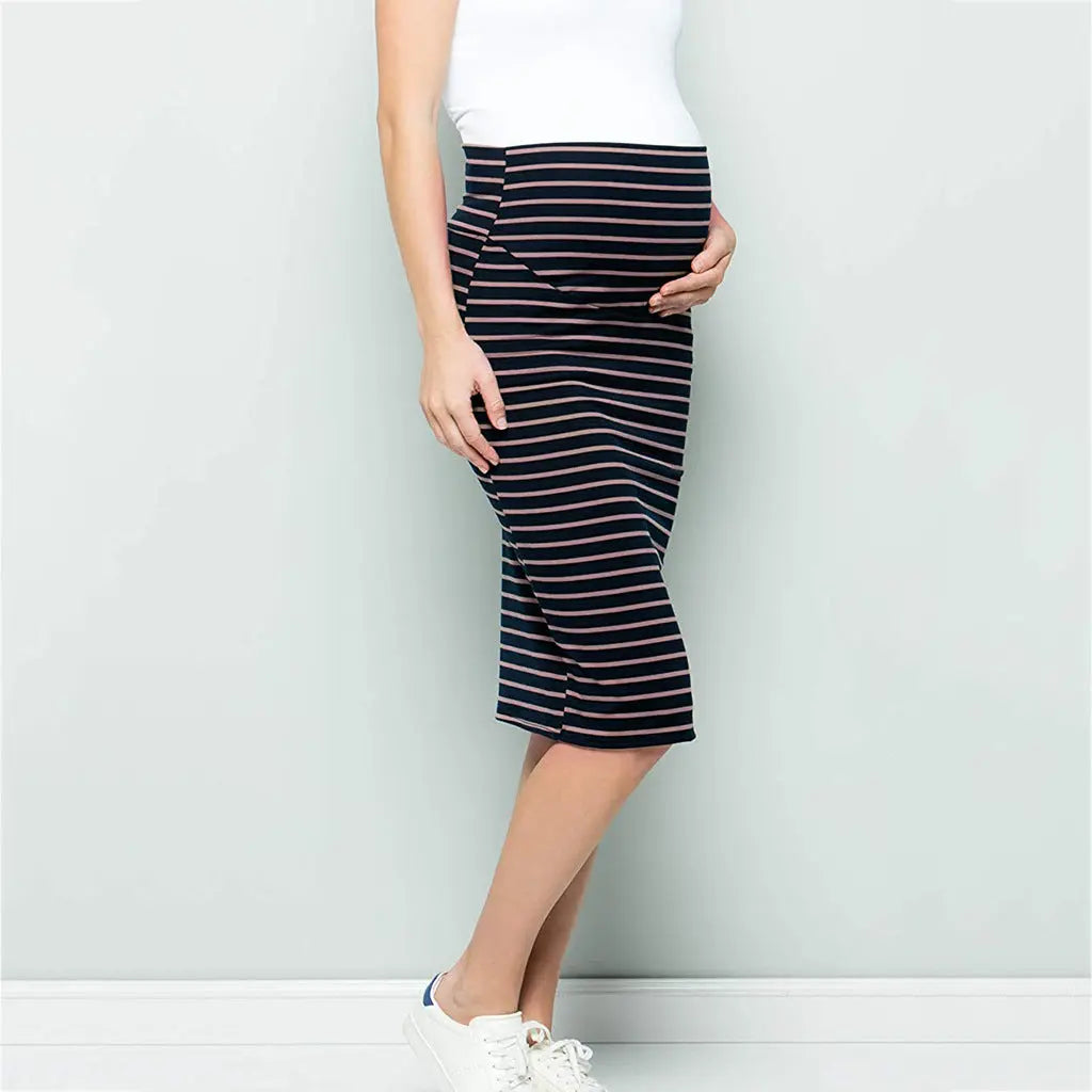 Multifunctional mother breastfeeding stripe mid-length skirt women's spot CJ