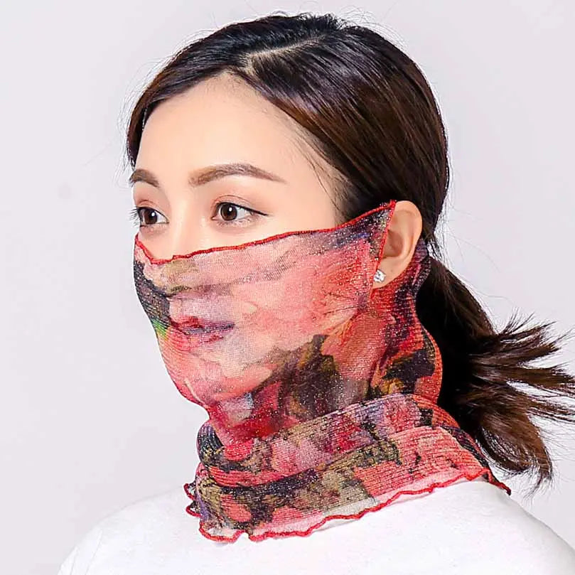 Thin mesh small silk scarf CJ
