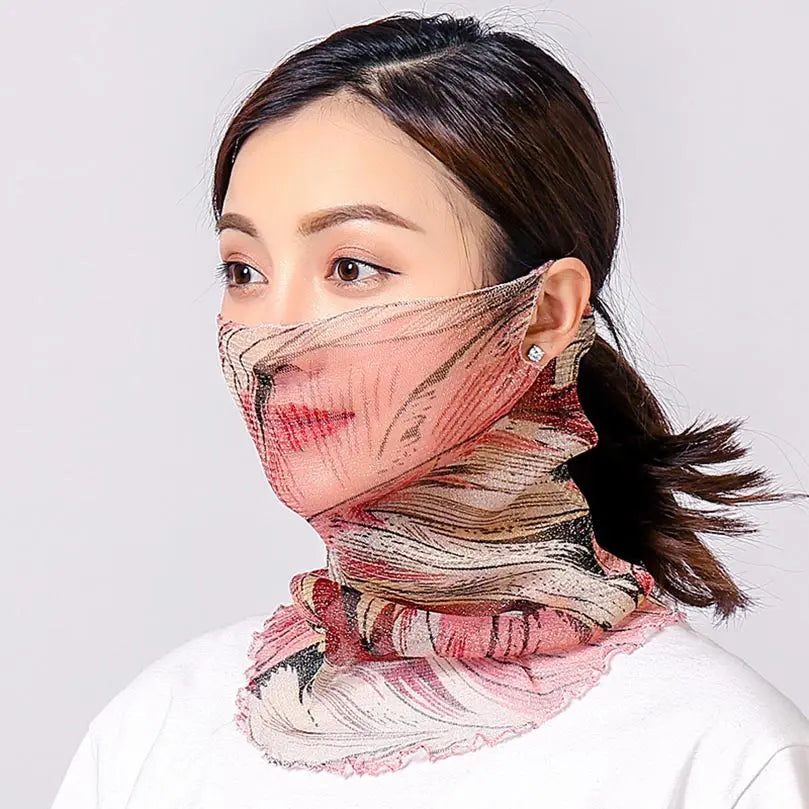 Thin mesh small silk scarf CJ