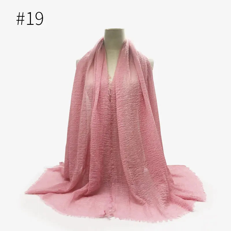 Bubble plain Scarf / cotton scarf fringes women soft solid hijab popular muffler shawls big Pashmina wrap hijab CJ