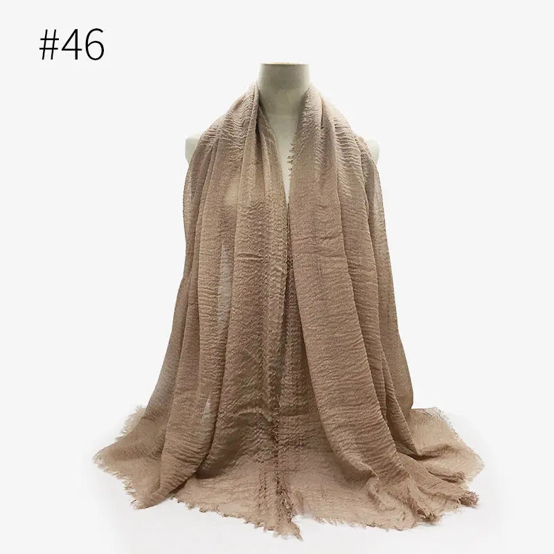 Bubble plain Scarf / cotton scarf fringes women soft solid hijab popular muffler shawls big Pashmina wrap hijab CJ