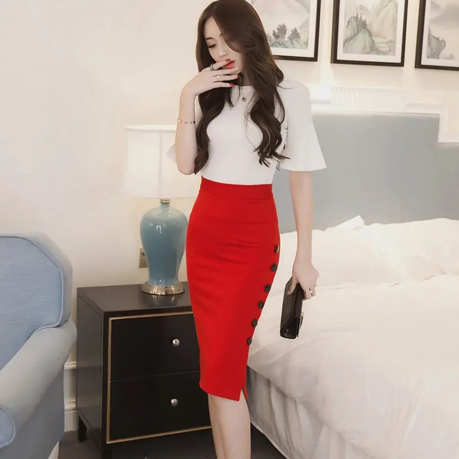 Hip skirt sexy split skirt CJ