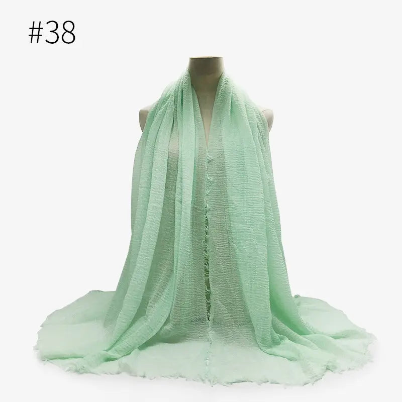 Bubble plain Scarf / cotton scarf fringes women soft solid hijab popular muffler shawls big Pashmina wrap hijab CJ