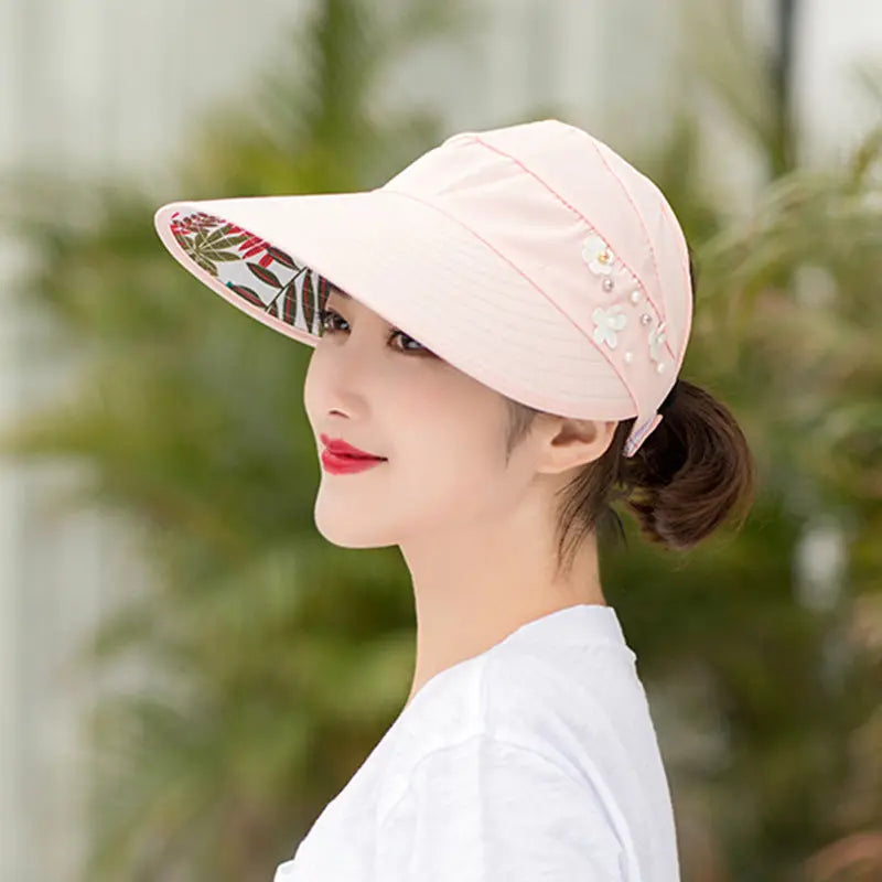 Summer sunshade nail pearl empty top hat CJ