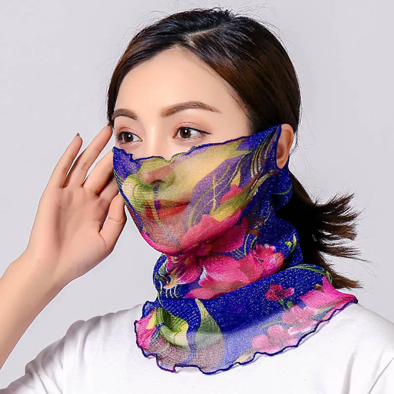 Thin mesh small silk scarf CJ