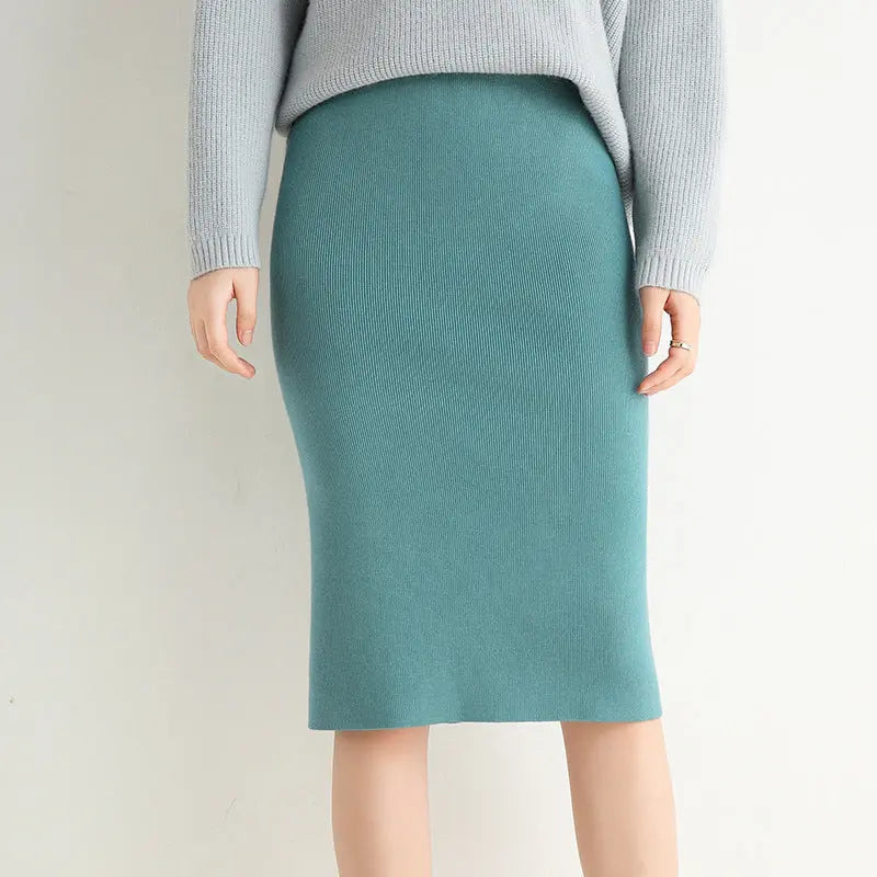 Knitted skirt wrap hip skirt CJ