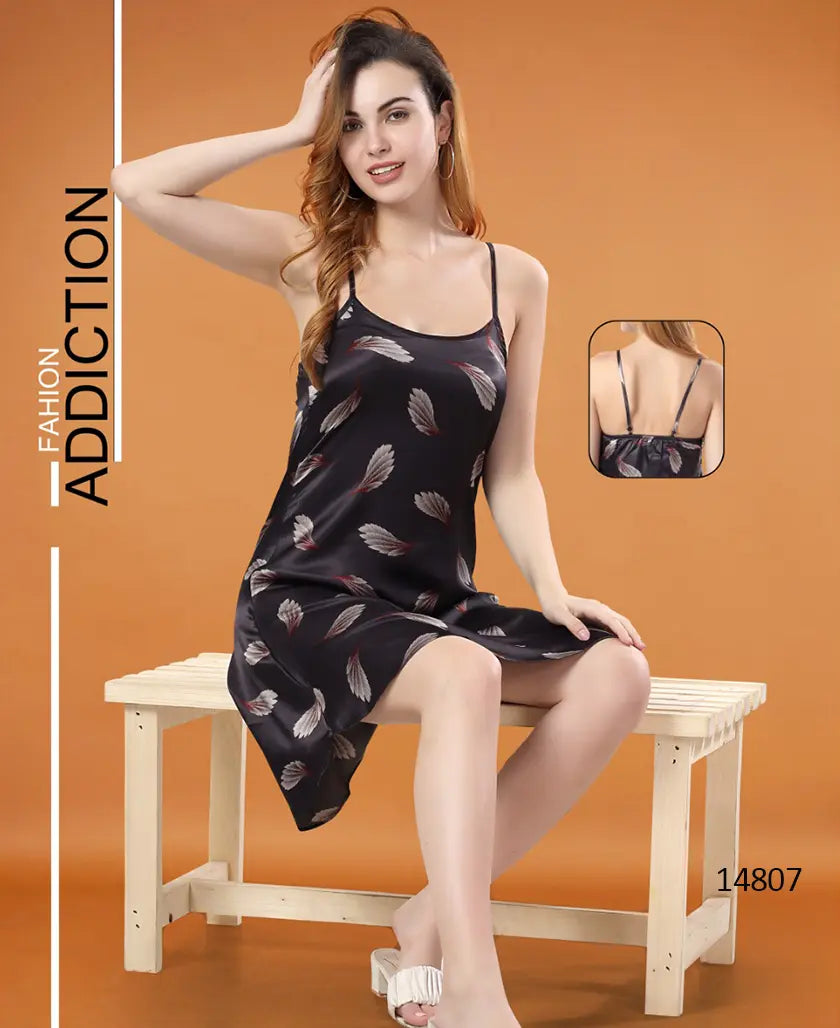 Premium Babydoll In Black – Satin Attractive Sister