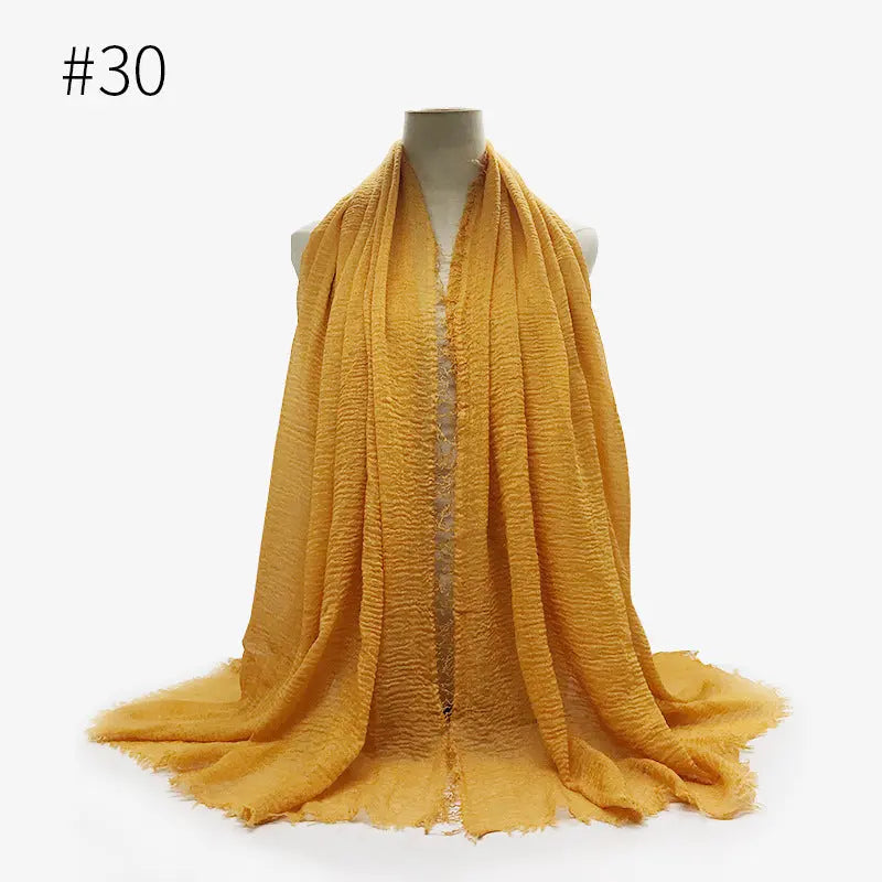 Bubble plain Scarf / cotton scarf fringes women soft solid hijab popular muffler shawls big Pashmina wrap hijab CJ