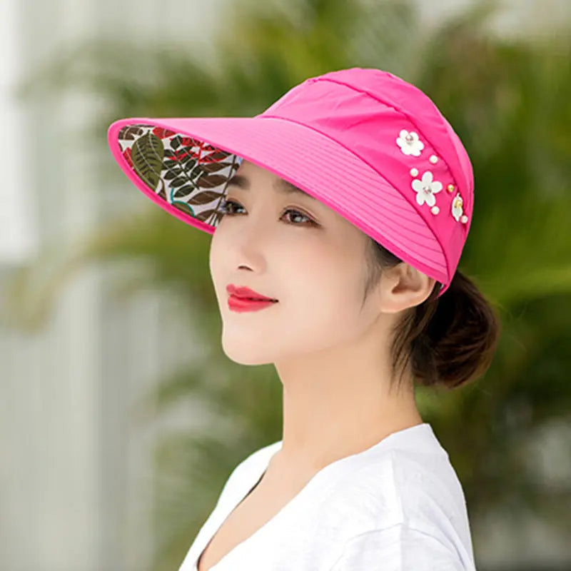 Summer sunshade nail pearl empty top hat CJ