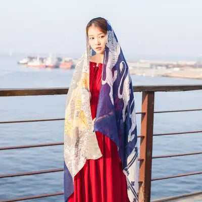 Cotton and linen scarf CJ