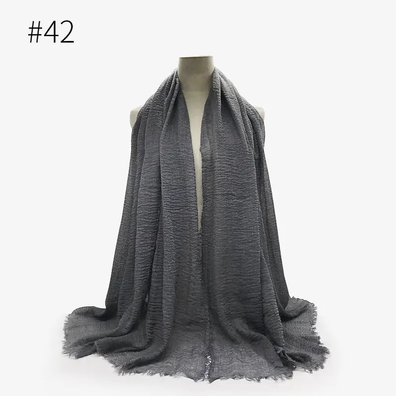 Bubble plain Scarf / cotton scarf fringes women soft solid hijab popular muffler shawls big Pashmina wrap hijab CJ