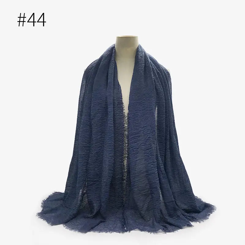 Bubble plain Scarf / cotton scarf fringes women soft solid hijab popular muffler shawls big Pashmina wrap hijab CJ