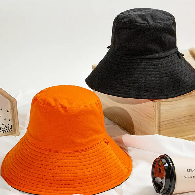 Japanese Net Red Double-Sided Face-Covering Big-Edge Sunscreen Fisherman Hat CJ