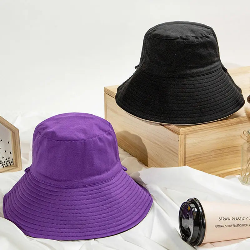 Japanese Net Red Double-Sided Face-Covering Big-Edge Sunscreen Fisherman Hat CJ