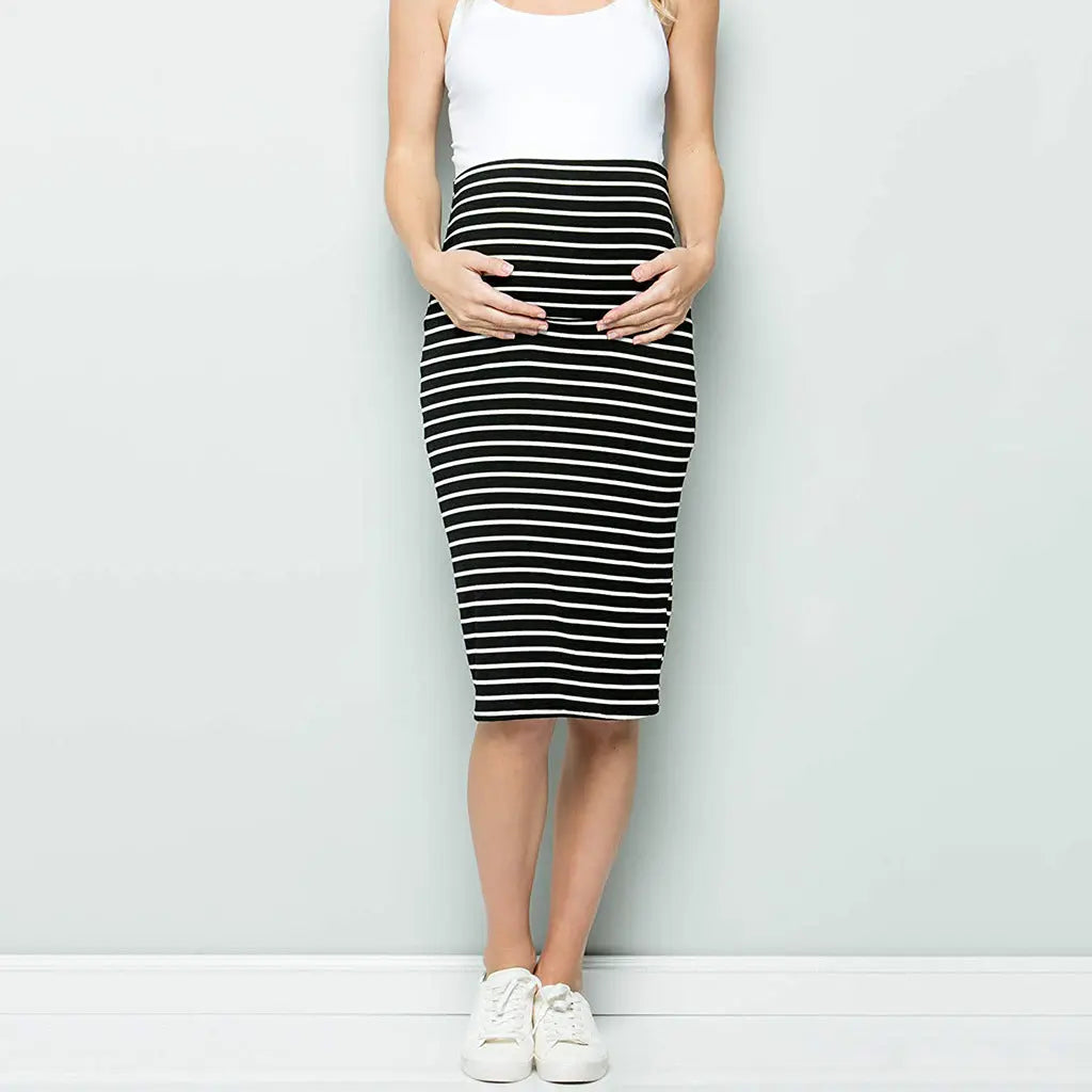 Multifunctional mother breastfeeding stripe mid-length skirt women's spot CJ