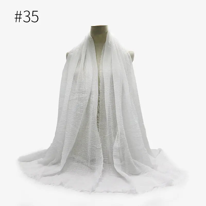 Bubble plain Scarf / cotton scarf fringes women soft solid hijab popular muffler shawls big Pashmina wrap hijab CJ