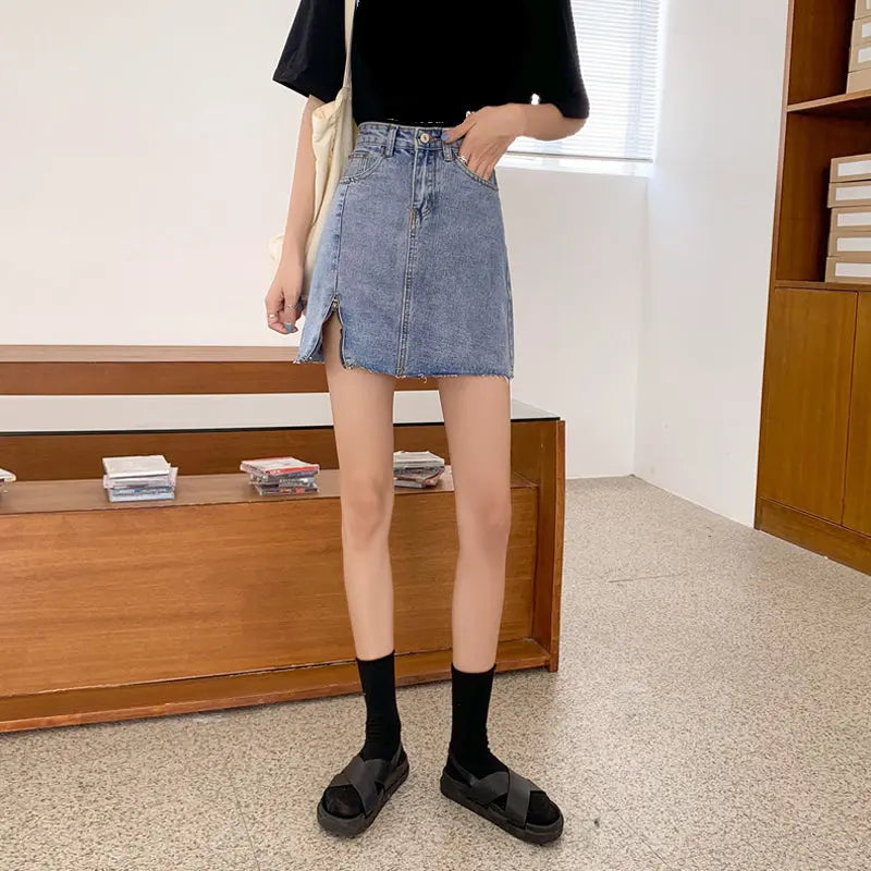 High waist A-line skirt in summer CJ