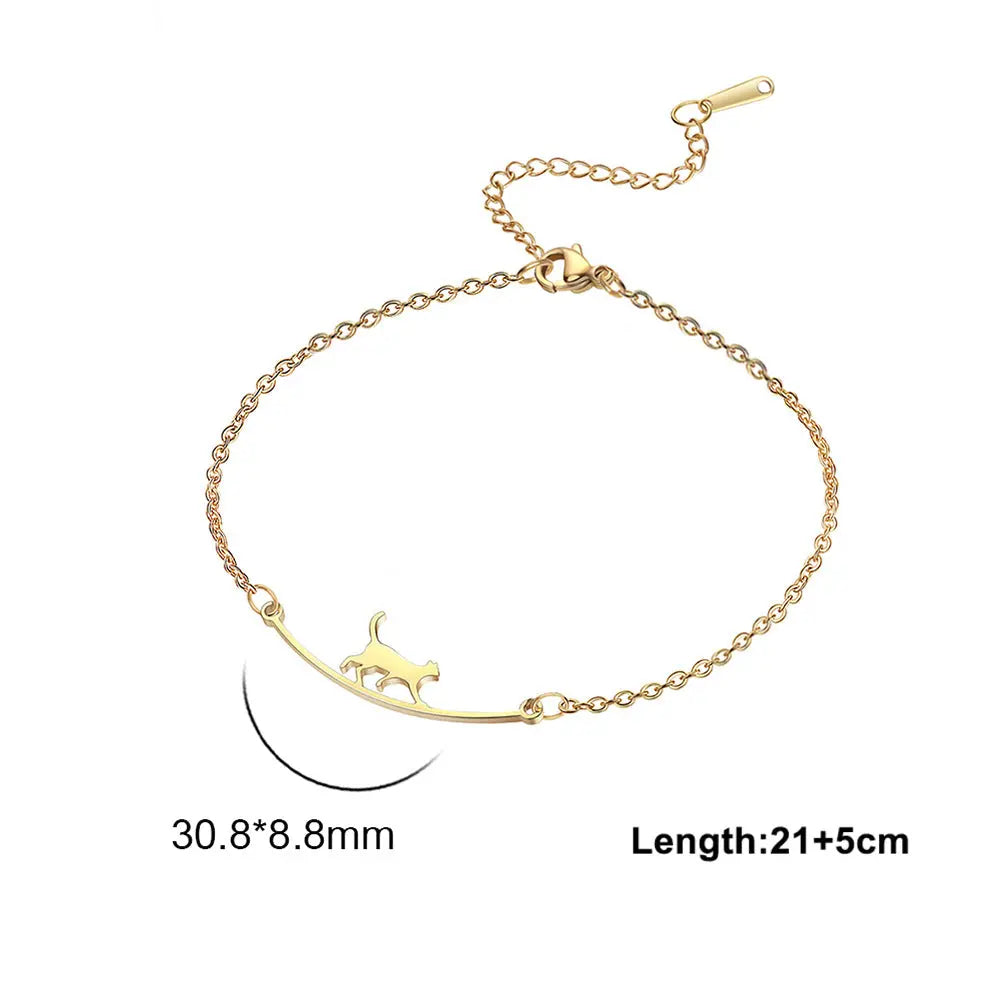 Women's Cute Walking Cat Anklet CJ