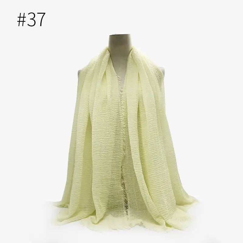 Bubble plain Scarf / cotton scarf fringes women soft solid hijab popular muffler shawls big Pashmina wrap hijab CJ
