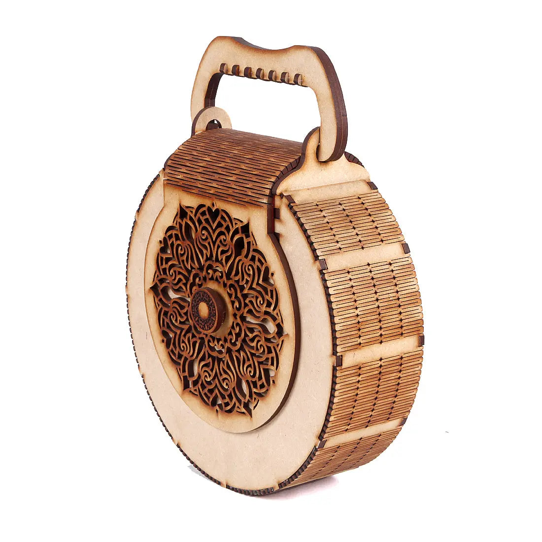 Handmade Wooden Handbag Purse - Unique Rakhi Gift for Sister Attractive Sister