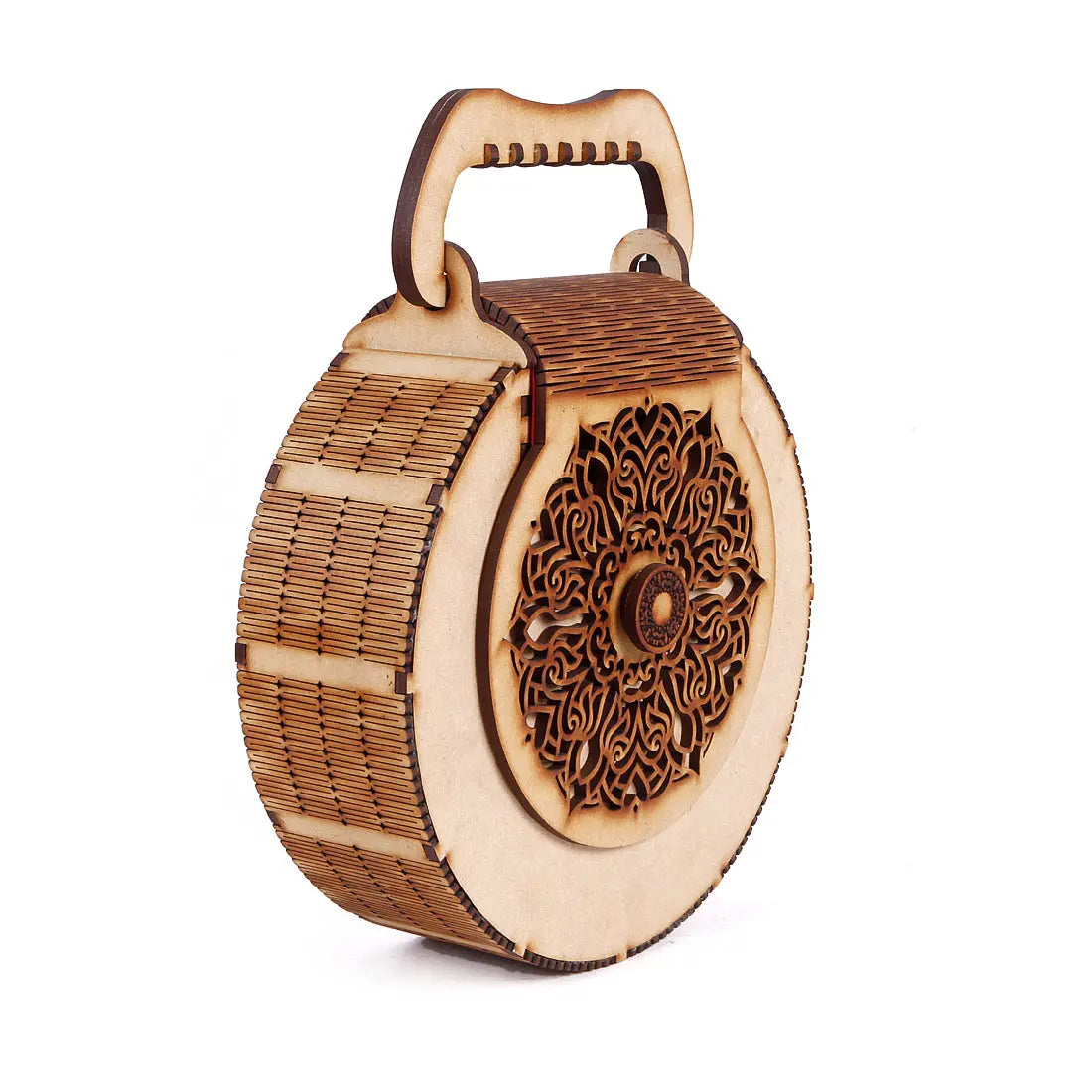 Handmade Wooden Handbag Purse - Unique Rakhi Gift for Sister Attractive Sister