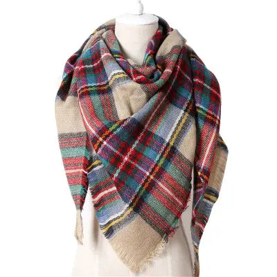 esign Women Triangles Scarf Long Scarves Shawl Autumn Winter CJ