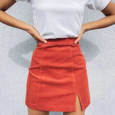 Corduroy split skirt CJ