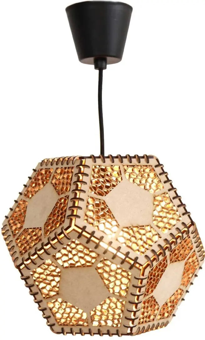 Cubist Hexagon Moroccan Hanging Light – Handcrafted Brass Pendant Ceiling Light for Living Room, Bedroom & Home Décor Attractive Sister