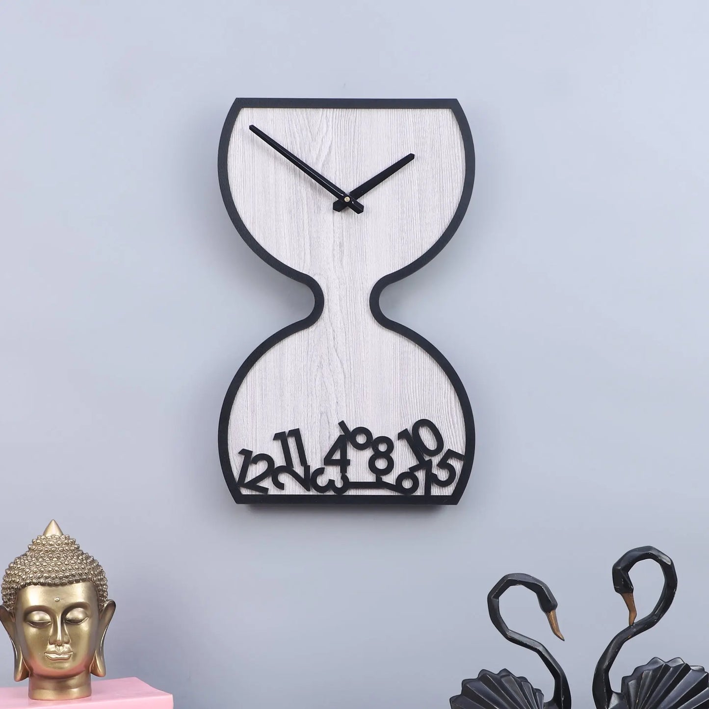 Rustic Wood Wall Clock, Decorative, Living Room, Bedroom, Kitchen, Dining Room, Entryway, Nursery, Office, Den, Hallway (Grey Clock) Attractive Sister