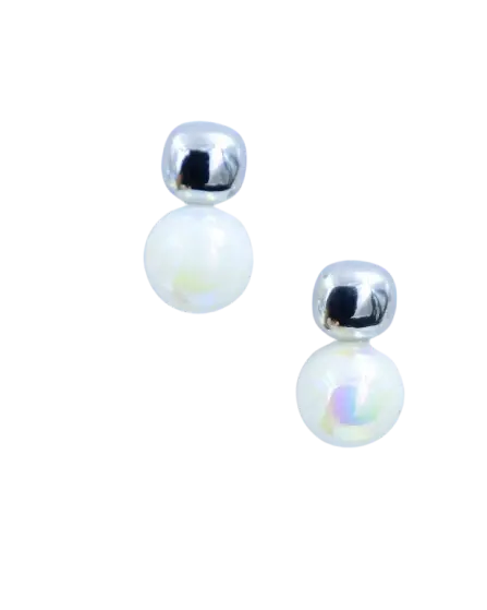 "Timeless Elegance: Simple White Pearl Earrings" Attractive Sister