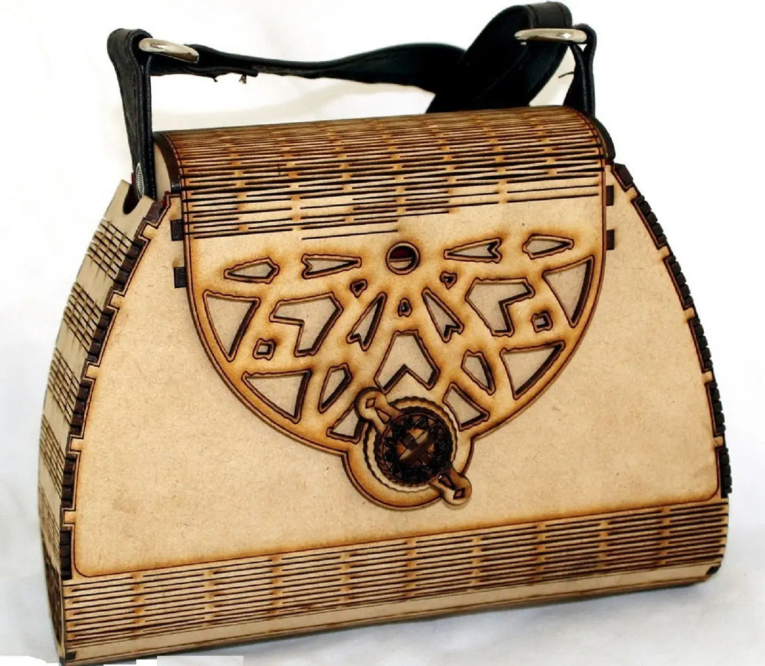 Eco-Friendly Wooden Clutch with Leather Strap Attractive Sister